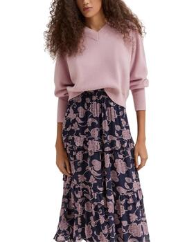 Falda midi Lion of Porches estampada con volantes