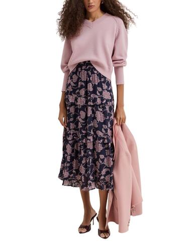 Falda midi Lion of Porches estampada con volantes