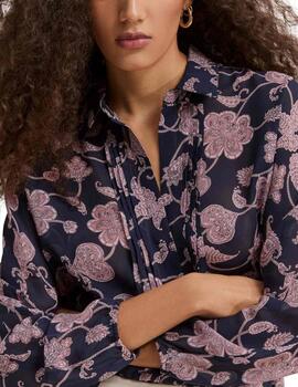 Blusa estampada Lion of Porches en marino de mujer