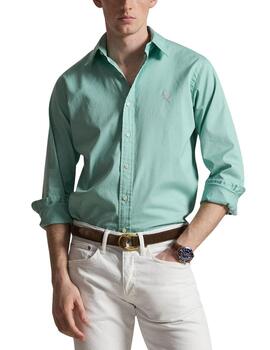 Camisa Polo Ralph Lauren Custom Slim Fit de algodón verde