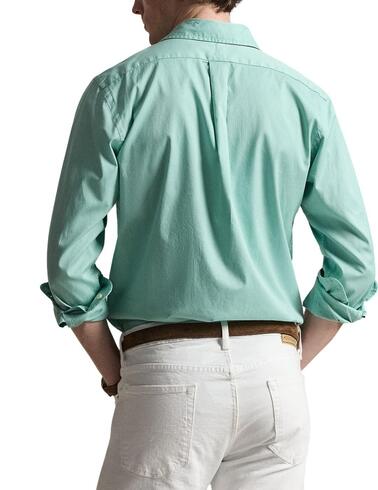 Camisa Polo Ralph Lauren Custom Slim Fit de algodón verde