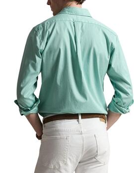 Camisa Polo Ralph Lauren Custom Slim Fit de algodón verde