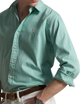 Camisa Polo Ralph Lauren Custom Slim Fit de algodón verde