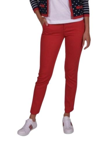 Pantalón chino coppred Lion of Porches rojo de mujer