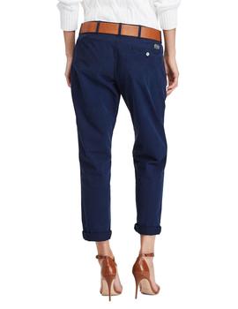 Pantalón chino elástico Polo Ralph Lauren marino de mujer