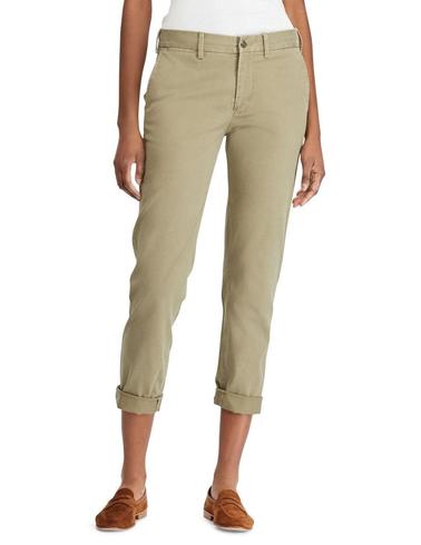 Pantalón chino elástico Polo Ralph Lauren verde de mujer