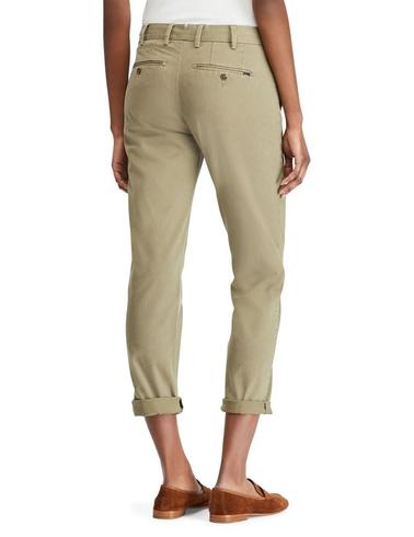 Pantalón chino Polo Lauren verde de mujer