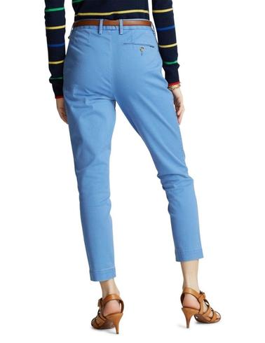 Pantalón chino elástico Polo Ralph Lauren azulón de mujer