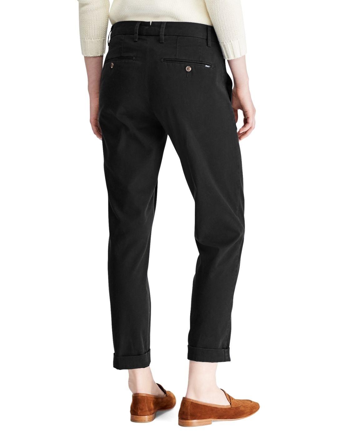 Pantalón chino elástico Polo Ralph Lauren negro de mujer