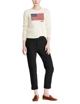 Pantalón chino elástico Polo Ralph Lauren negro de mujer