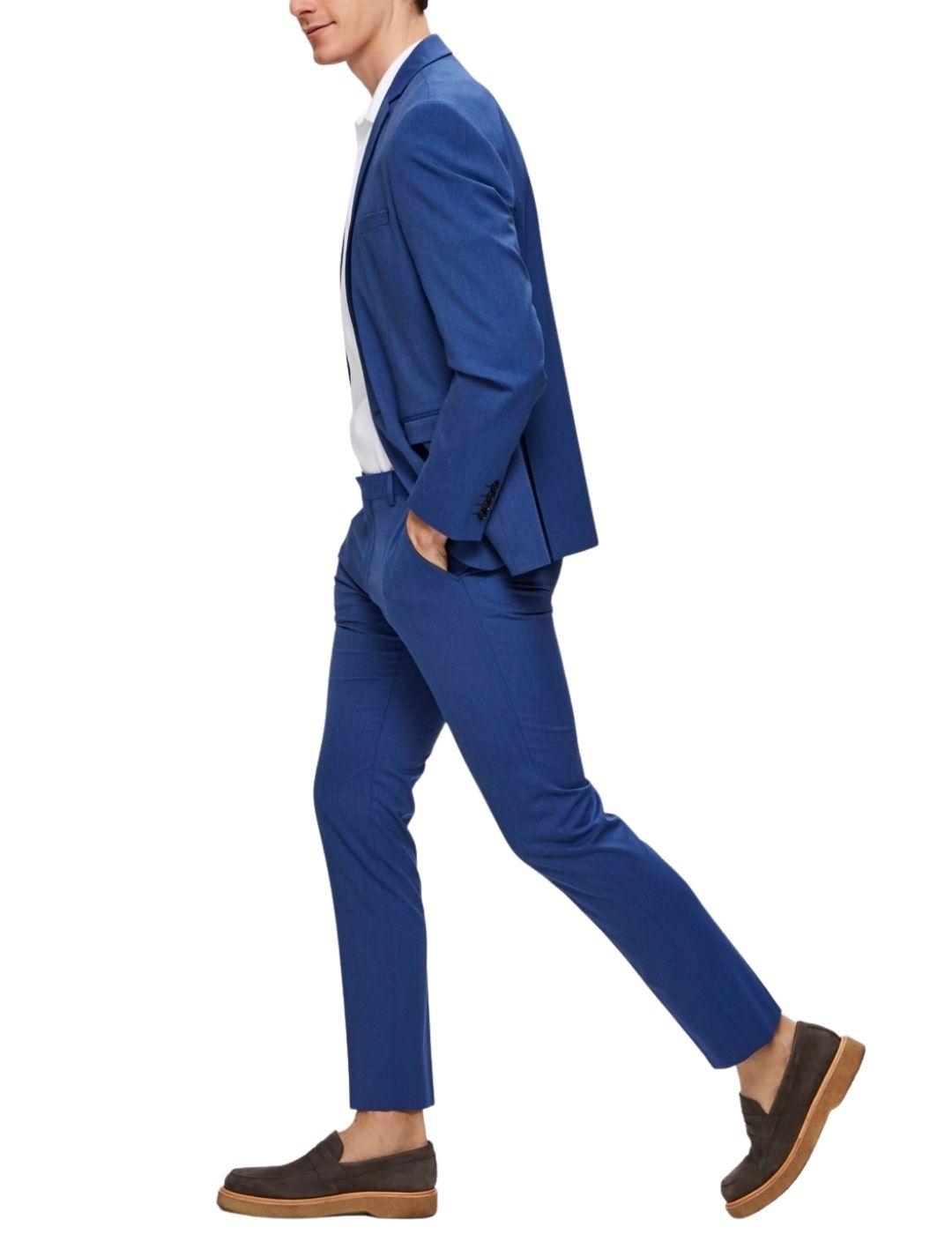 Pantalón Selected de traje azulón de hombre