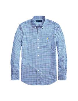 Camisa Polo Ralph Lauren cuadros vichy azul de hombre custom