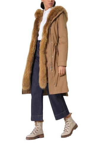 Parka doble Lion of Porches camel larga de mujer