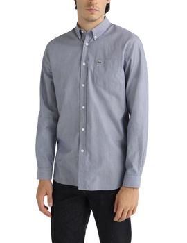 Camisa Lacoste a rayas azul regular fit de hombre