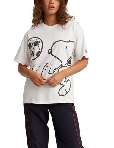 Camiseta Levis Penauts Graphic Relaxed Tee blanca de mujer