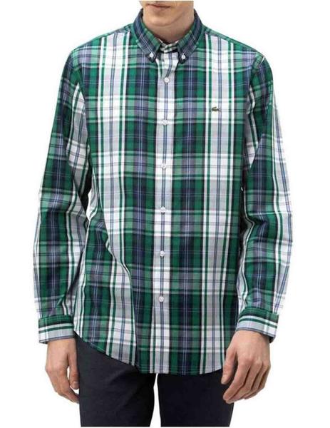 Camisa Lacoste manga larga verdes hombre