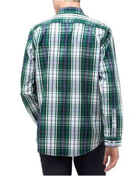 Camisa Lacoste manga larga cuadros verdes de hombre