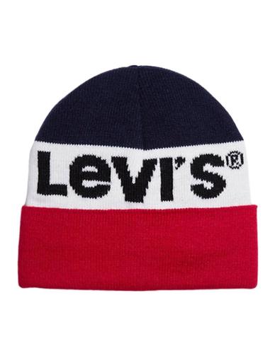 Gorro Levis tricolor azul marino, blanco y rojo de hombre