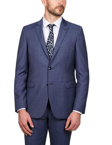 Traje Florentino slim fit de lana con microdibujo azul