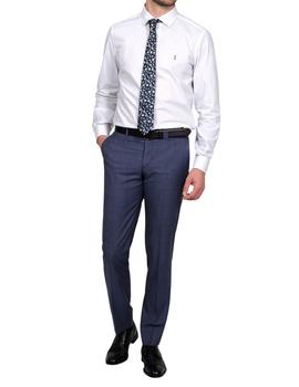 Traje Florentino slim fit de lana con microdibujo azul