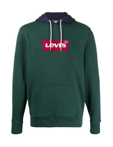 Sudadera Levis con capucha verde de hombre