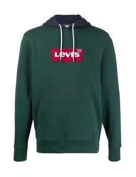 Sudadera Levis con capucha verde de hombre