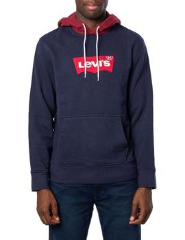 Sudadera Levis con capucha azul marino de hombre