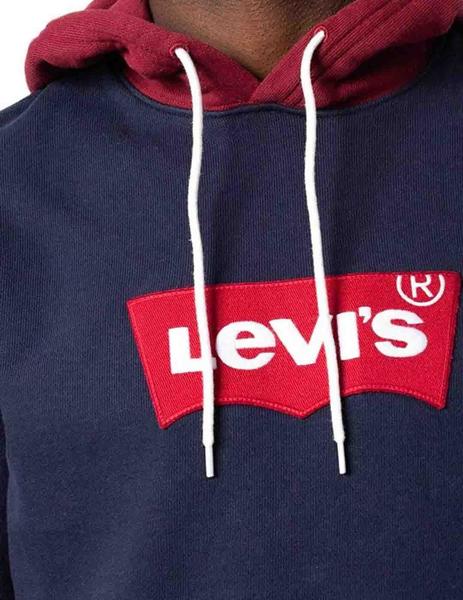 Sudadera Levis con capucha azul marino de hombre