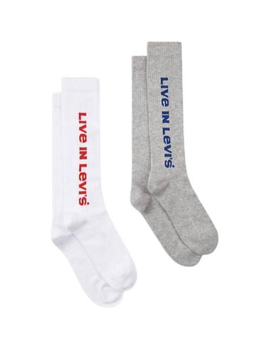 Calcetín Levi's® de caña alta 2-pack gris y blanco