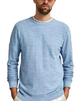 Jersey Selected Homme cuello redondo celeste de hombre