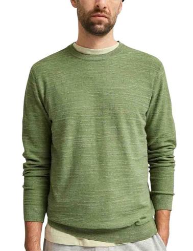 Jersey Selected Homme cuello redondo verde de hombre