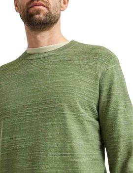 Jersey Selected Homme cuello redondo verde de hombre