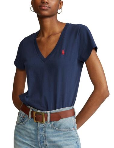 Camiseta Polo Ralph Lauren basica cuello pico marino mujer