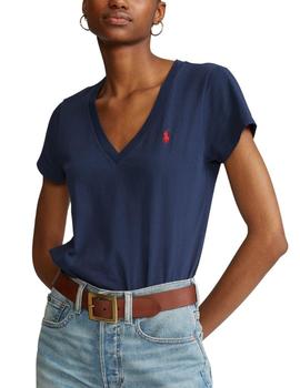 Camiseta Polo Ralph Lauren basica cuello pico marino mujer