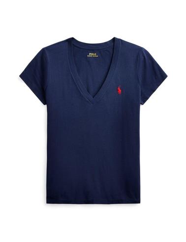 Camiseta Polo Ralph Lauren basica cuello pico marino mujer