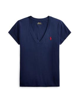 Camiseta Polo Ralph Lauren basica cuello pico marino mujer