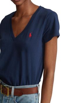 Camiseta Polo Ralph Lauren basica cuello pico marino mujer