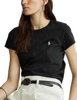 Camiseta Polo Ralph Lauren basica cuello redondo negra mujer