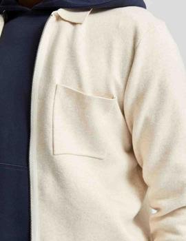 Cardigan Selected homme con cremallera beige de hombre