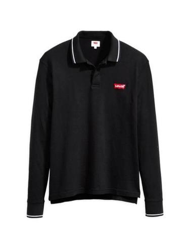 Polo Levis negro de piqué de hombre