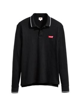 Polo Levis negro de piqué de hombre