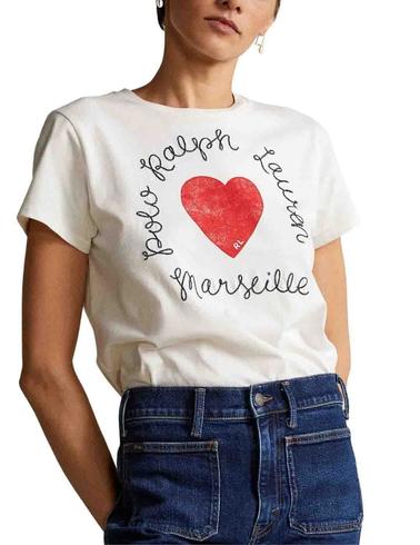 Camiseta Polo Ralph Lauren manga corta con corazón estampado