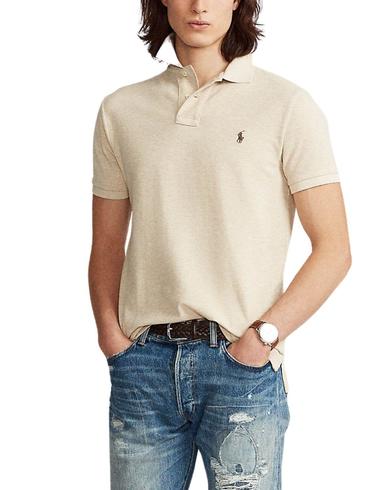 Polo de Polo Ralph Lauren Slim Fit manga corta beige