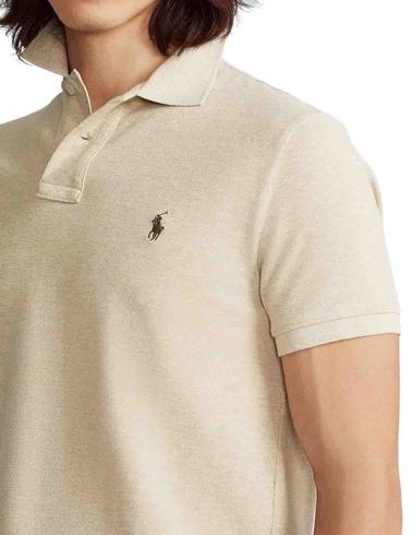 Polo de Polo Ralph Lauren Slim Fit manga corta beige