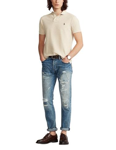 Hombre Polo básico slim manga corta Beige