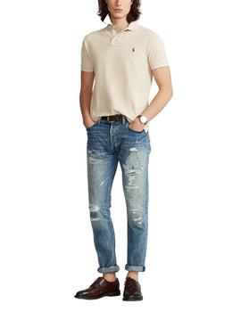 Polo de Polo Ralph Lauren Slim Fit manga corta beige