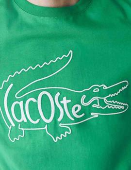 Camiseta Lacoste con cocodrilo bordado y cuello redondo