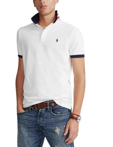 Polo de Polo Ralph Lauren Custom Slim Fit manga corta blanco