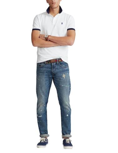 Polo de Polo Ralph Lauren Custom Slim Fit manga corta blanco