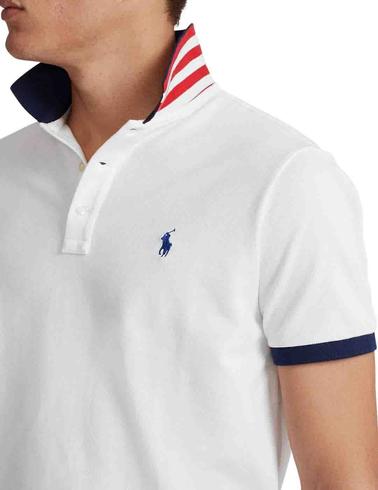 Polo de Polo Ralph Lauren Custom Slim Fit manga corta blanco